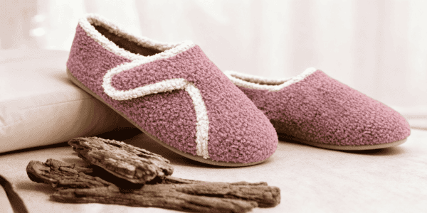 Zapatillas rosas de ir por casa